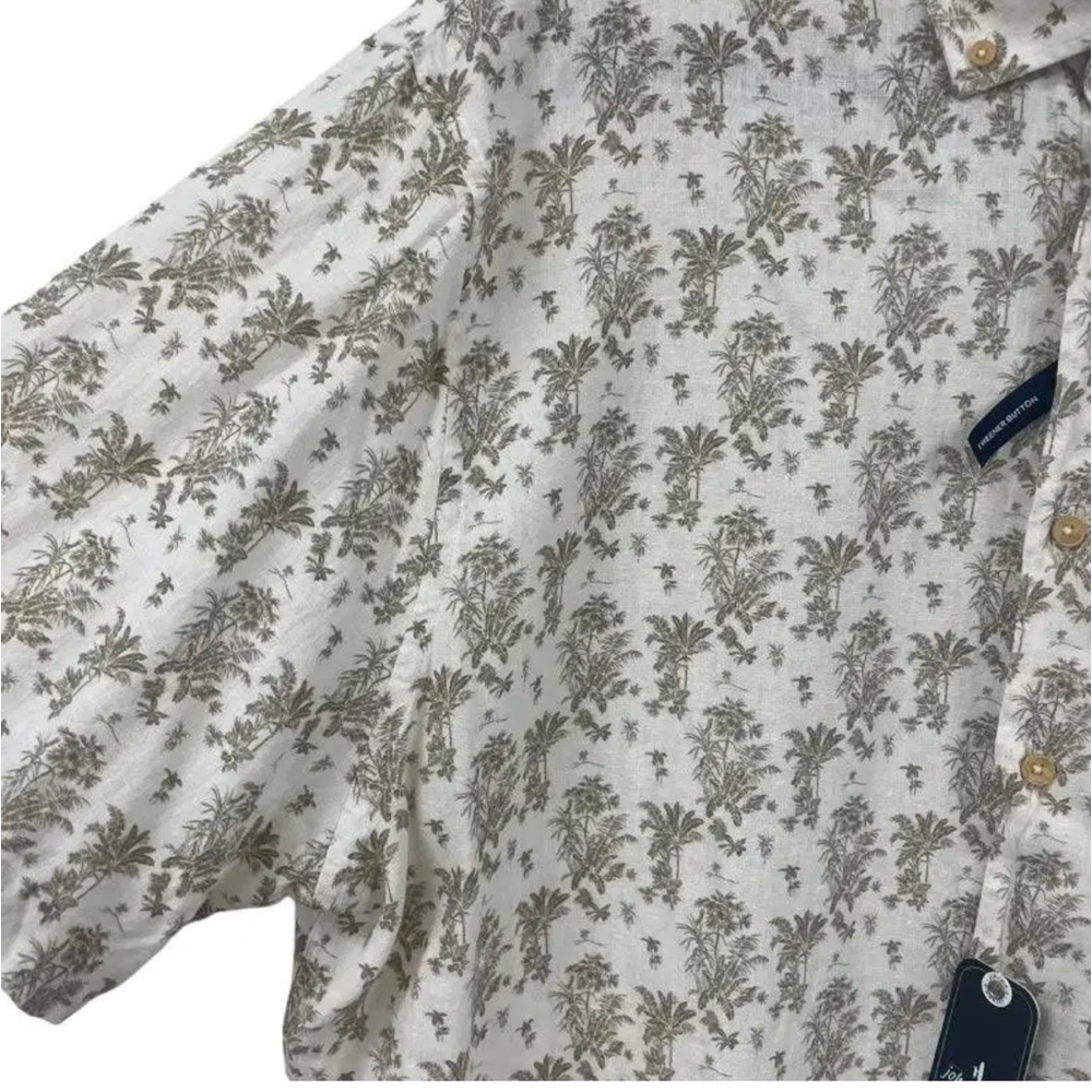 Johnnie O Hangin Out Short Sleeve Linen Blend Shirt Size Large
